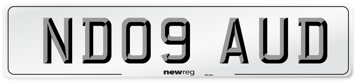 ND09 AUD Number Plate from New Reg